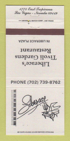 Matchbook Cover - Liberace's Tivoli Gardens Restaurant Las Vegas NV 30 Strike