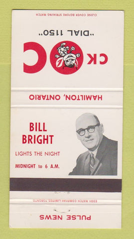 Matchbook Cover - CKOC Radio Hamilton ON Bill Bright 30 Strike