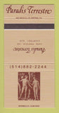 Matchbook Cover - Paradis Terrestre Chertney QC 30 Strike