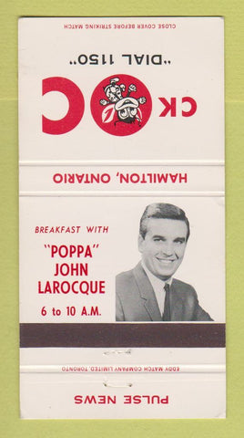 Matchbook Cover - CKOC Radio Hamilton ON John Larocque 30 Strike