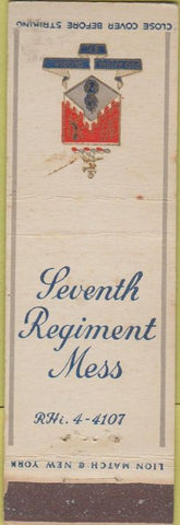 Matchbook Cover - 7th Regiment Mess Military WEAR
