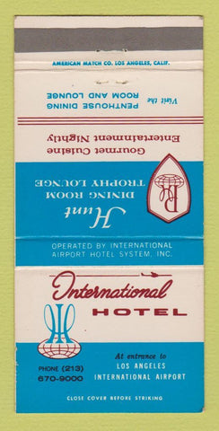 Matchbook Cover - International Hotel Lois Angeles CA  30 Strike