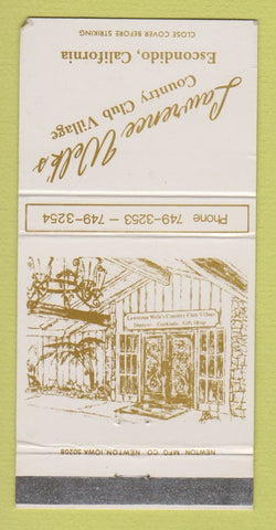 Matchbook Cover - Lawrence Welk Country Village Inn Escondido CA 30 Strike