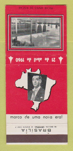 Matchbook Cover - Juscelino Kubitschek President of Brazil 1960  30 Strike