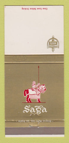 Matchbook Cover - Master Hosts Saga Motor Hotels Anaheim Pasadena CA 30 Strike