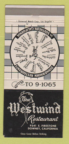 Matchbook Cover - Westwind Restaurant Downey CA 30 Strike