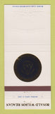 Matchbook Cover - Ronald Reagan President of the United States 30 Strike