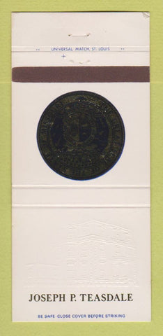 Matchbook Cover - Joseph P Teasdale Governor MO Missouri 30 Strike