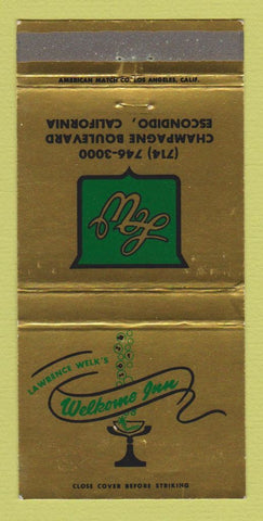 Matchbook Cover - Lawrence Welk's Welkome Inn Escondido CA WEAR 30 Strike