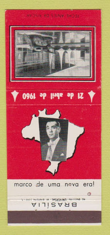 Matchbook Cover - Juscelino Kubitschek President of Brazil 1960  30 Strike