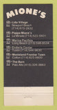 Matchbook Cover - Mione's Palo Alto Tustin Long Beach Colton CA 30 Strike