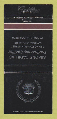 Matchbook Cover - Simons Cadillac Dayton OH WEAR 30 Strike