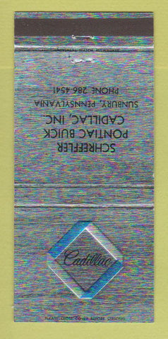 Matchbook Cover - Schreffler Pontiac Buick Cadillac Sunbury PA WEAR 30 Strike