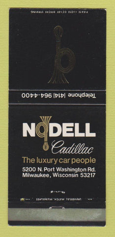 Matchbook Cover - Nodell Cadillac Milwaukee WI WEAR 30 Strike