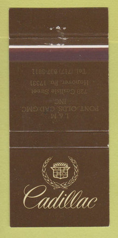 Matchbook Cover - L&M Cadillac Pontiac Oldsmobile GMC Hanover PA 30 Strike