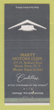 Matchbook Cover - Marty Motors Cadillac Mount Kisco NY 30 Strike