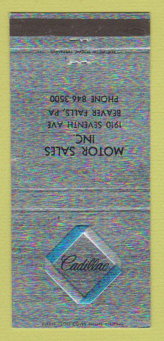Matchbook Cover - Cadillac Motor Sales Beaver Falls PA 30 Strike