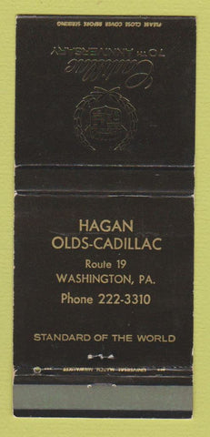 Matchbook Cover - Hagan Oldsmobile Cadillac Washington PA WEAR 30 Strike