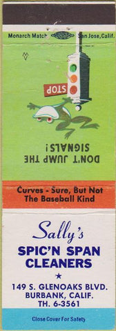 Matchbook Cover - Sally's Spic N Span Cleaners Burbank CA