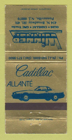 Matchbook Cover - Winner Cadillac Oldsmobile GMC Pennsville NJ 30 Strike