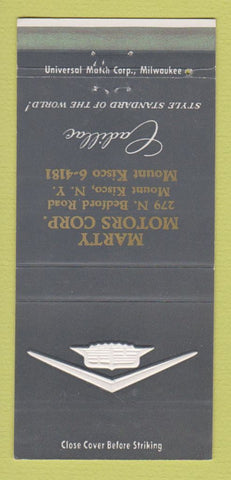 Matchbook Cover - Marty Motors Cadillac Mount Kisco NY 30 Strike