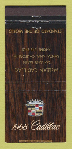 Matchbook Cover - 1968 Cadillac McLean Santa Ana CA 30 Strike