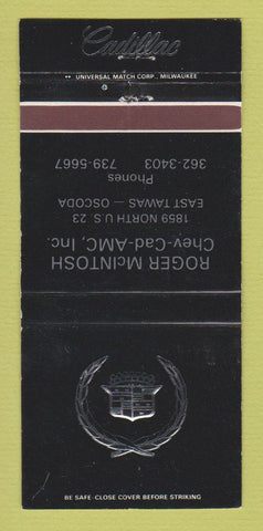 Matchbook Cover - McIntosh Chevrolet Cadillac AMC East Tawas Oscoda MI 30 Strike