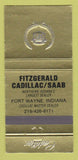 Matchbook Cover - Fitzgerald Cadillac Saab Fort Wayne IN 30 Strike