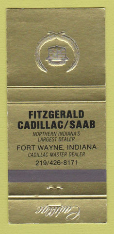 Matchbook Cover - Fitzgerald Cadillac Saab Fort Wayne IN 30 Strike