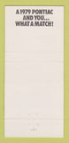 Matchbook Cover - Taylor Pontiac Buick 1979 Cheyenne WY Mission Beige 30 Strike