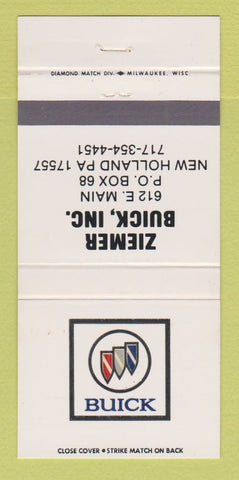 Matchbook Cover - Ziemer Buick New Holland PA 30 Strike