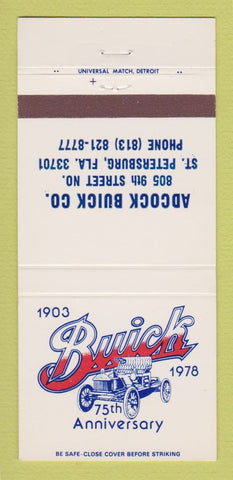Matchbook Cover - Adcock Buick St Petersburg FL 1978 30 Strike