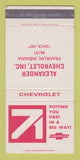 Matchbook Cover - 1971 Chevrolet Alexander Franklin IN 30 Strike