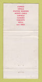Matchbook Cover - 1971 Chevrolet Myers Pontiac Lincoln KS WORN 30 Strike
