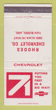 Matchbook Cover - 1971 Chevrolet Rhodes Van Buren AR WEAR 30 Strike