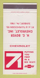 Matchbook Cover - 1971 Chevrolet HC Boyer Sunbury PA 30 Strike