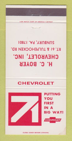 Matchbook Cover - 1971 Chevrolet HC Boyer Sunbury PA 30 Strike