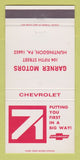 Matchbook Cover - 1971 Chevrolet Garner Huntingdon PA 30 Strike