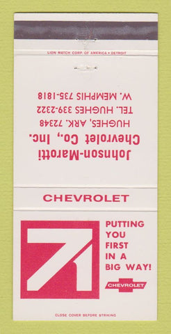 Matchbook Cover - 1971 Chevrolet Johnson Marotti Hughes AR 30 Strike