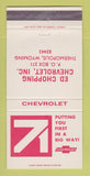 Matchbook Cover - 1971 Chevrolet Ed Chopping Thermopolis WY 30 Strike