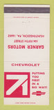 Matchbook Cover - 1971 Chevrolet Garner Motors Huntingdon PA 30 Strike