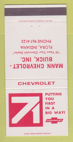 Matchbook Cover - 1971 Chevrolet Mann Buick Flora IN 30 Strike