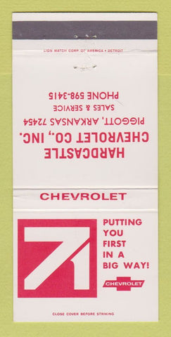 Matchbook Cover - 1971 Chevrolet Hardcastle Piggott AR 30 Strike