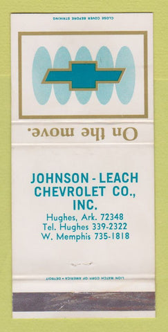Matchbook Cover - Johnson Leach Chevrolet Hughes AR WEAR 30 Strike