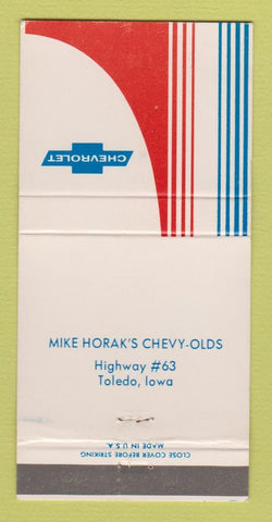 Matchbook Cover - Mike Hoark's Chevrolet Oldsmobile Toledo IA 30 Strike