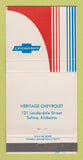 Matchbook Cover - Heritage Chevrolet Selma AL WEAR 30 Strike