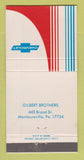 Matchbook Cover - Gilbert Brothers Chevrolet Montoursville PA 30 Strike