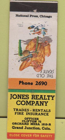 Matchbook Cover - Jones Realty Grand Junction CO monkey