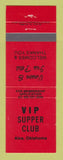 Matchbook Cover - VIP Supper Club Alva OK RED
