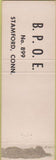 Matchbook Cover - Christmas ELKS Switzerland Stamford CN